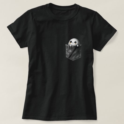3D Halloween Ghost in een Pocket Design T-shirt (Design voorkant)