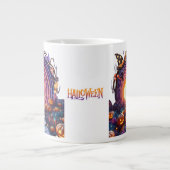 3D Halloween Pompoen Mysterieuze Tunnel Grote Koffiekop (Voorkant)