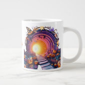 3D Halloween Pompoen Mysterieuze Tunnel Grote Koffiekop (Rechts)