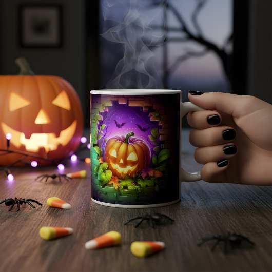 3D Halloween pompoen ontwerp Koffiemok