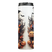 3d Halloween pompoen spookhuis Thermosbeker (Achterkant)