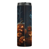 3d Halloween pompoen spookhuis Thermosbeker (Achterkant)