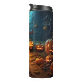 3d Halloween pompoen spookhuis Thermosbeker (Geroteerd rechts)