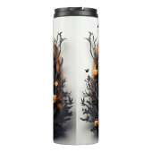 3d Halloween pompoen spookhuis Thermosbeker (Achterkant)