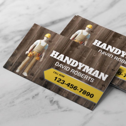 3D Handyman Reparatie Onderhoud Service Hout Visitekaartje