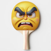 3D Happy/Angry Yellow Emoji Tafeltennisbatje (Voorkant)