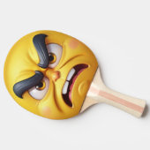 3D Happy/Angry Yellow Emoji Tafeltennisbatje (Zijkant)