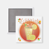 3D Happy Hour Cocktail (white) Magnet (Voorkant / Achterkant)