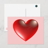 3d hart / glas briefkaart (Voorkant / Achterkant)