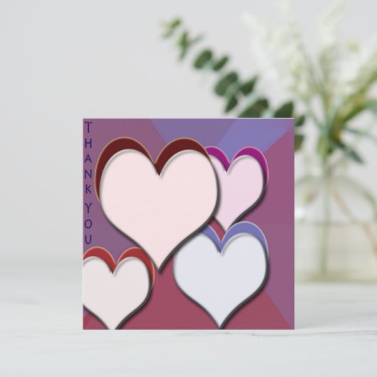 3D-hart Hartelijk dank Feestdagenkaart (Staand voorkant)