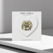 3D hart minimalistische haarspeldkaart Vierkante Visitekaartjes