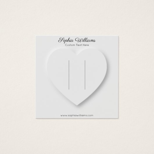3D hart minimalistische haarspeldkaart Vierkante Visitekaartjes (Voorkant)