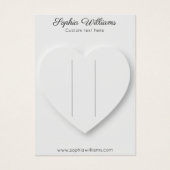 3D hart minimalistische haarspeldkaart Visitekaartje (Voorkant)