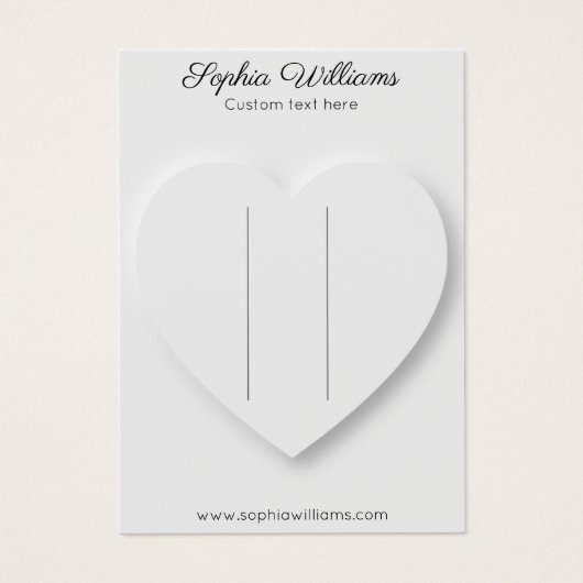 3D hart minimalistische haarspeldkaart Visitekaartje (Voorkant)