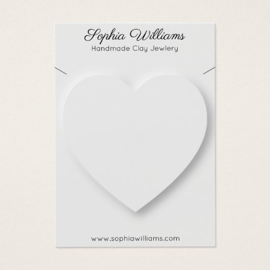 3D hart minimalistische ketting display kaart (Voorkant)