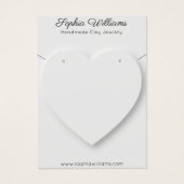 3D hart minimalistische ketting oorbel display kaa Visitekaartje (Voorkant)