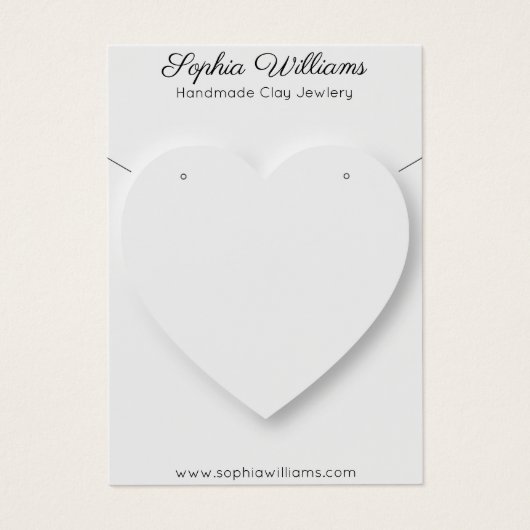 3D hart minimalistische ketting oorbel display kaa Visitekaartje (Voorkant)