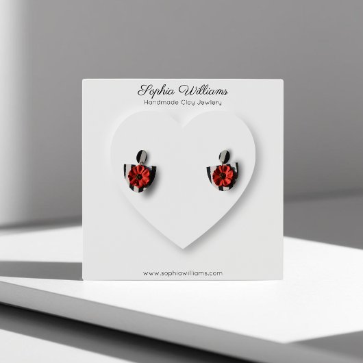 3D hart minimalistische oorbellen display kaart