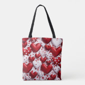 3D Hart Ontwerp Boodschappentas Tote Bag (Achterkant)
