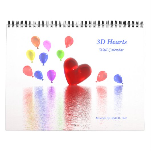 3D Hartjes Muurkalender Kalender (Hoes)