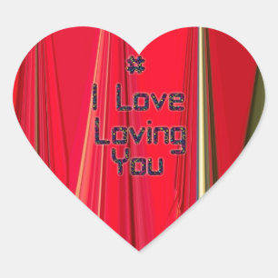 3D Hashtag Prachtig, ik hou van jou Hart Sticker
