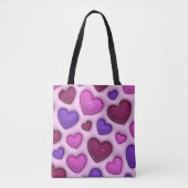 3D Heart Pattern - Pink Romantic Everyday Tote Bag (Voorkant)