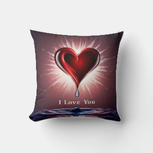 3D Hearts & Tears Unleashed: Exploding Emotion Kussen