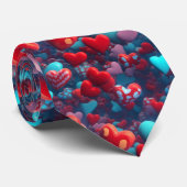 3D Hearts Valentijnsdag Stropdas (Opgerold)