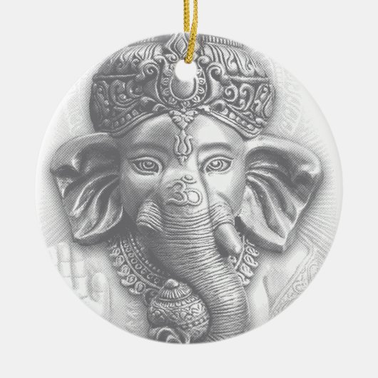 3d Heer Ganesha - OM Keramisch Ornament (Voorkant)