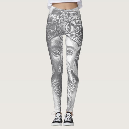 3d Heer Ganesha - Om Leggings (Voorkant)