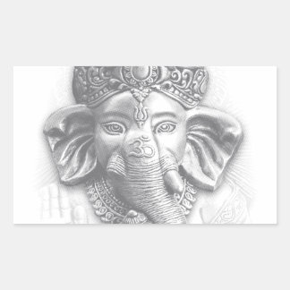 3d Heer Ganesha - Om Rechthoekige Sticker