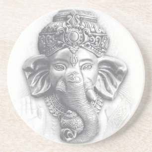 3d Heer Ganesha - Om Zandsteen Onderzetter