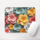 3D Helder Bloemmotief Muismat (Met muis)