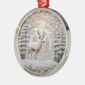 3D Herten in Winter Wonderland Kerstmis Metalen Ornament (Links)