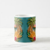 3D het kijken Gedrukt Tropisch Strand Koffiemok (Center)