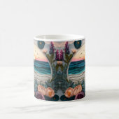 3D het kijken Gedrukte Strandzonsondergang Koffiemok (Center)