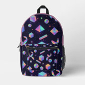 3D Holographic Geometric Aesthetic Backpack Bedrukte Rugzak (Voorkant)
