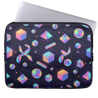 3D Holographic Geometric Padded Laptop Sleeve