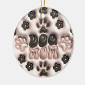 3D Hond Moeder Kerstmis Keramisch Ornament (Links)