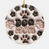 3D Hond Moeder Kerstmis Keramisch Ornament (Achterkant)