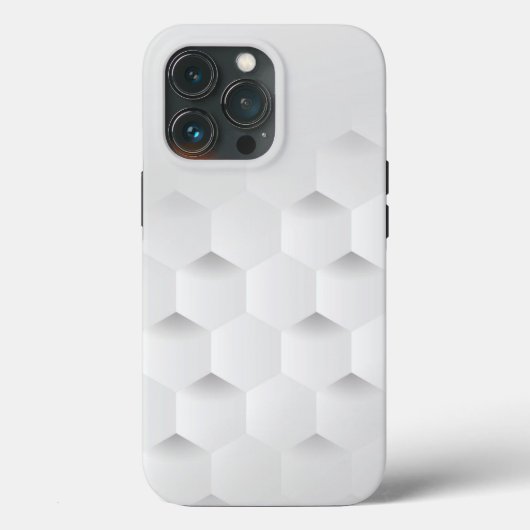 3D Honeycomb White iPhone 13 Pro Hoesje (Achterkant)