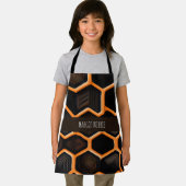 3D honingraten Sinaasappel geometrisch patroon Schort (Insitu)