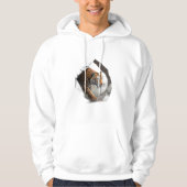 3D hyperrealistisch wezen dat stof verscheurt Hoodie (Voorkant)