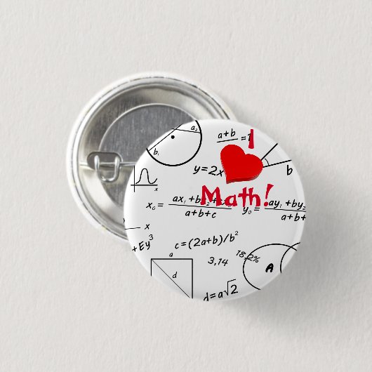 3D I love Math whiteboard Ronde Button 3,2 Cm (Voorkant /achterkant)