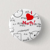 3D I love Math whiteboard Ronde Button 3,2 Cm (Voorkant)