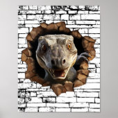 3D Iguana Wall Break Art – Realistic Safari Poster (Voorkant)