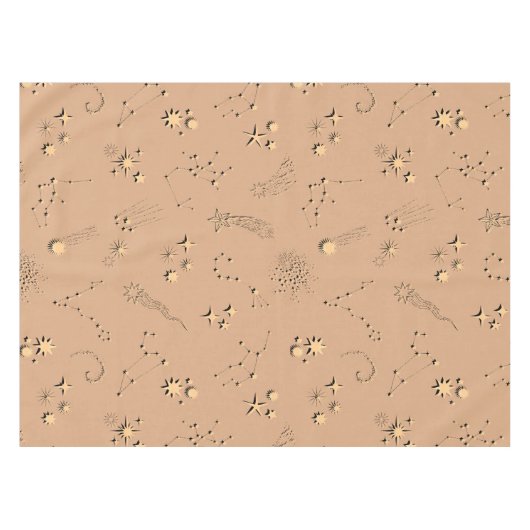 3D illusiessterren constellatie moons tan beige Tafelkleed (Voorkant (Horizontaal))