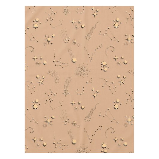 3D illusiessterren constellatie moons tan beige Tafelkleed (Voorkant)