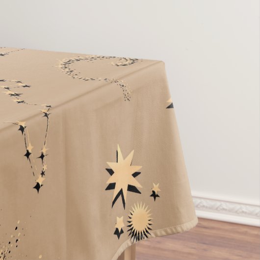 3D illusiessterren constellatie moons tan beige Tafelkleed (Voorbeeld)