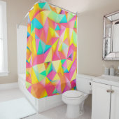 3D Illustratie - Kleurrijke lage poly textuur3d, a Douchegordijn (In situ)